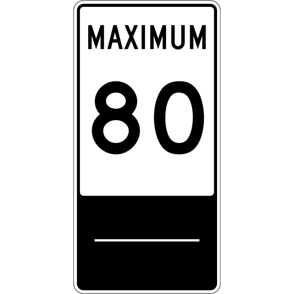 Ontario road sign Rb-2-80 (B)