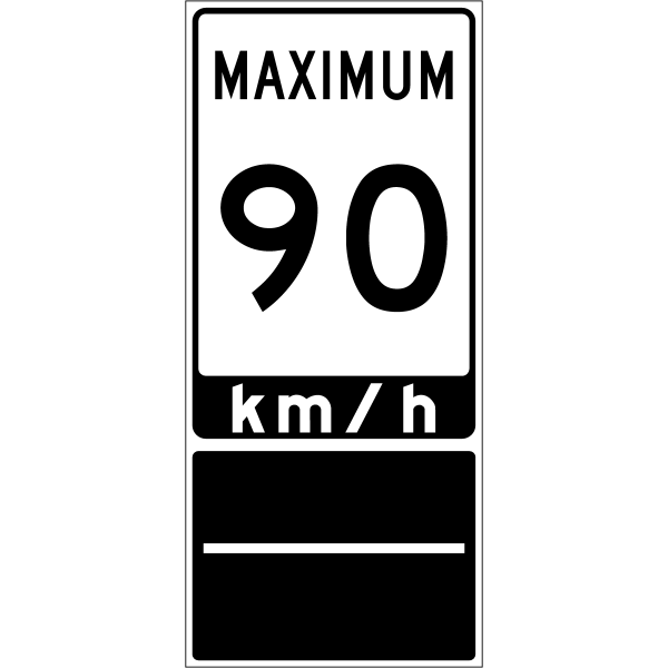 Ontario road sign Rb-3-90 (B)