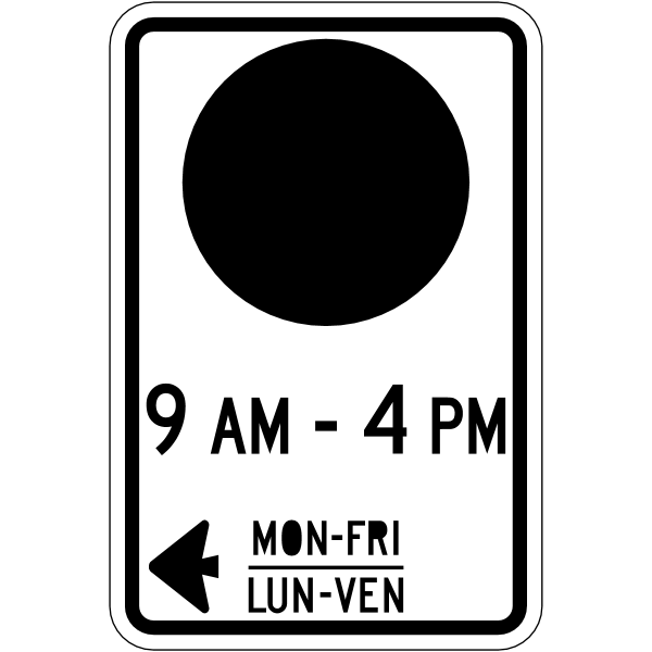 Ontario road sign Rb-52L (B)