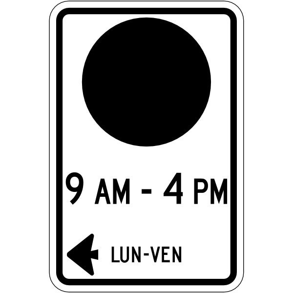 Ontario road sign Rb-52L (F)