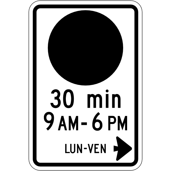 Ontario road sign Rb-53AR (F)