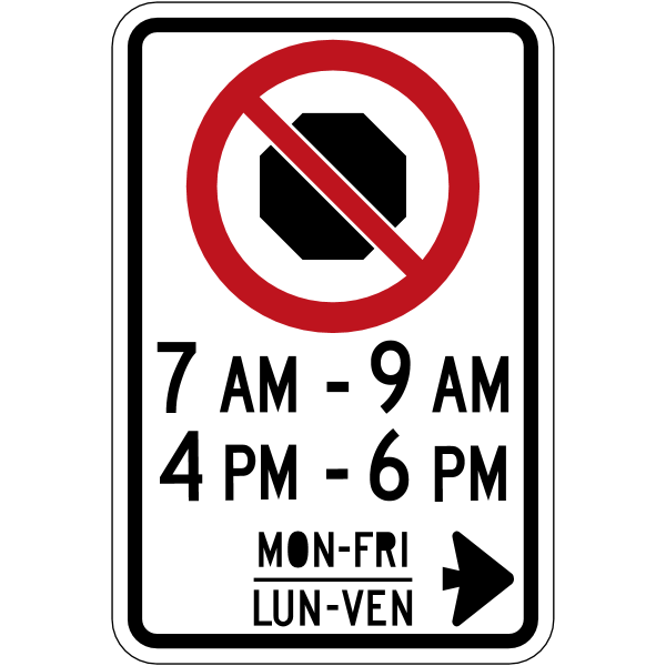 Ontario road sign Rb-56R (B)