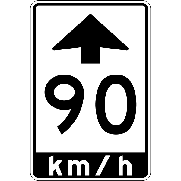Ontario road sign Rb-5A-90