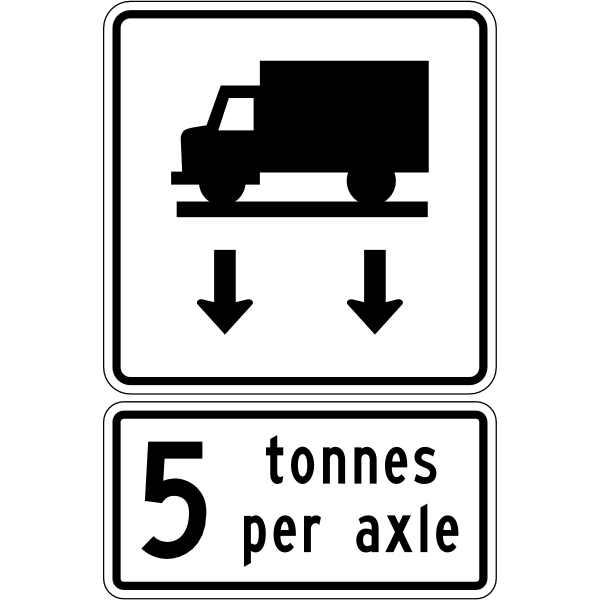 Ontario road sign Rb-76 + Rb-76tA