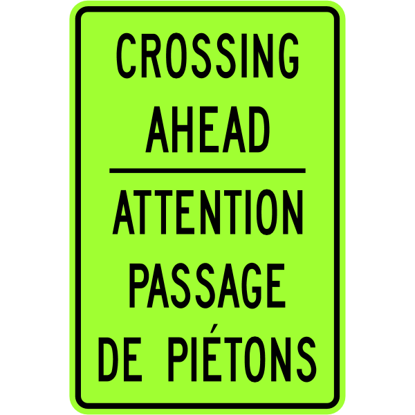 Ontario road sign Wc-2At (B)