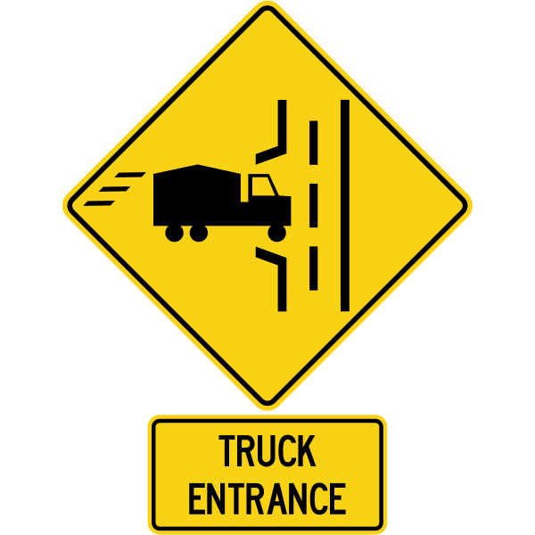 Ontario road sign Wc-8L + Wc-8t