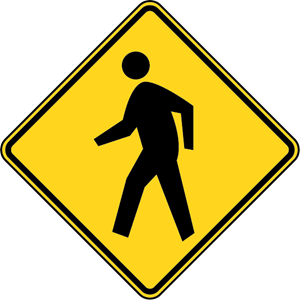 PEDESTRIAN CROSSING ROAD SIGN Logo