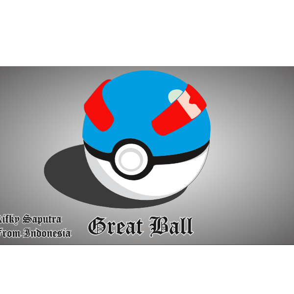 Poke Ball ( Great Ball ) 3D Logo ,Logo , icon , SVG Poke Ball ( Great Ball ) 3D Logo