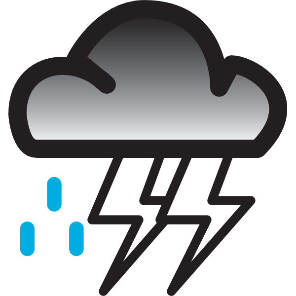 RAIN AND LIGHTNING SYMBOL Logo