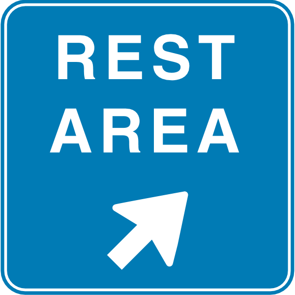 REST AREA ROAD SIGN Logo