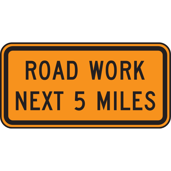ROAD WORK NEXT 5 MILES SIGN Logo ,Logo , icon , SVG ROAD WORK NEXT 5 MILES SIGN Logo