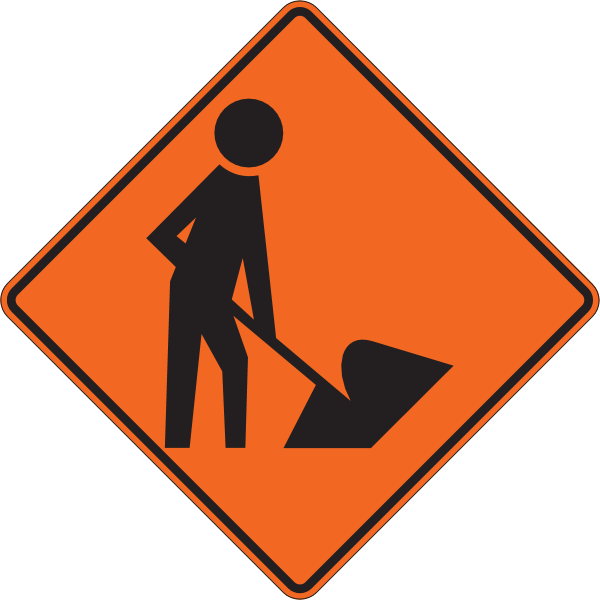 ROAD WORKS ROAD SIGN Logo