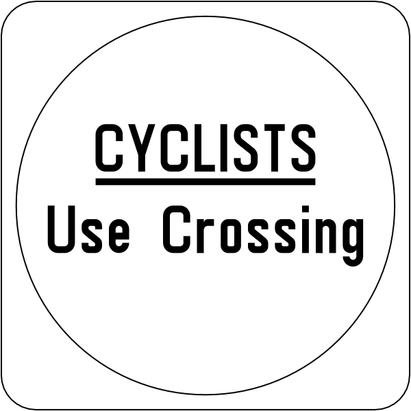 Singapore road sign – Mandatory – Cyclists use crossing