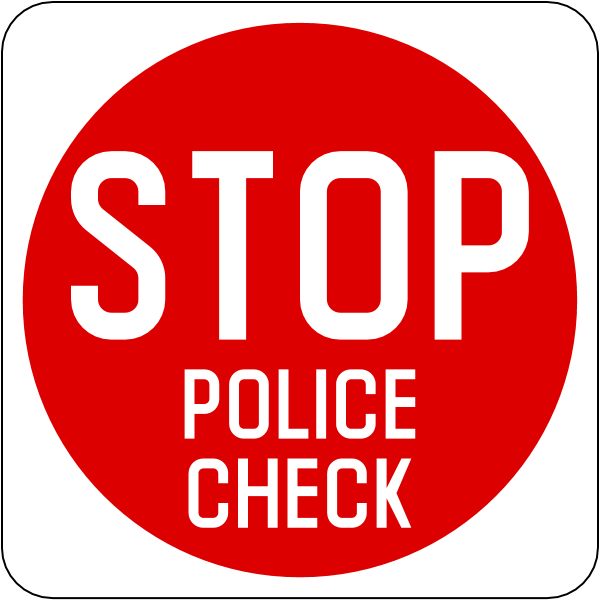 Singapore Road Signs – Restrictive Sign – Stop – Police Check – Type 2