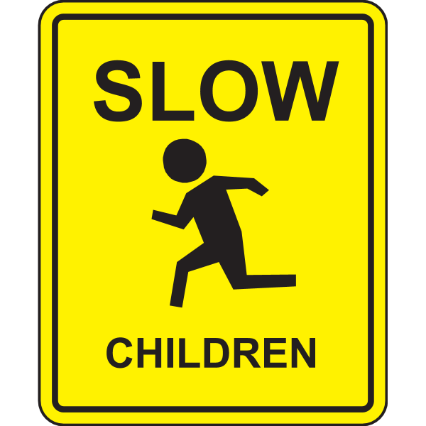 SLOW DOWN CHILDREN SIGN Logo