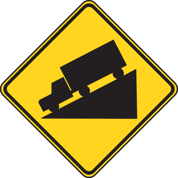 STEEP DOWNHILL GRADE ROAD SIGN Logo ,Logo , icon , SVG STEEP DOWNHILL GRADE ROAD SIGN Logo
