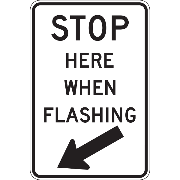 STOP HERE WHEN FLASHING SIGN Logo