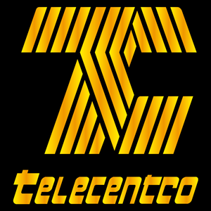 Telecentro Antiguo fondo negro con dorado Logo