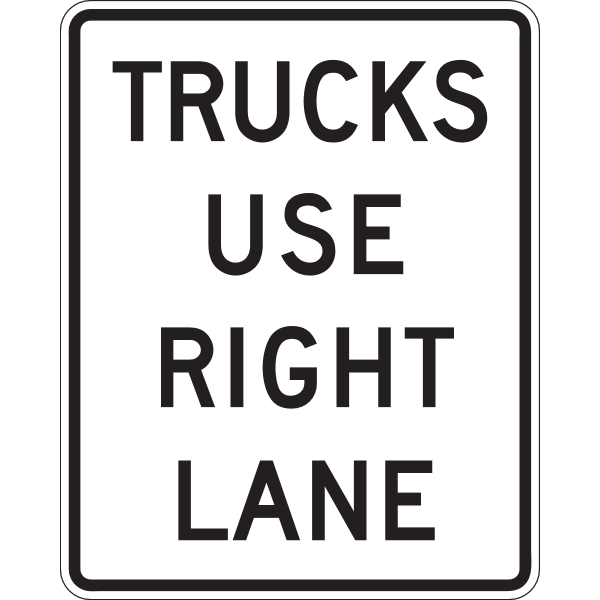 TRUCK USE RIGHT LANE Logo