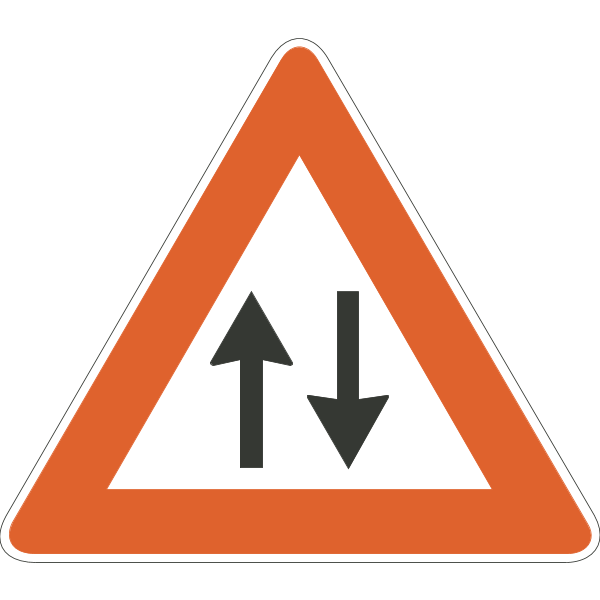 TWO WAY TRAFFIC AHEAD SIGN Logo
