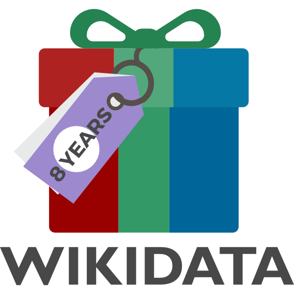 Wikidata eighth birthday logo