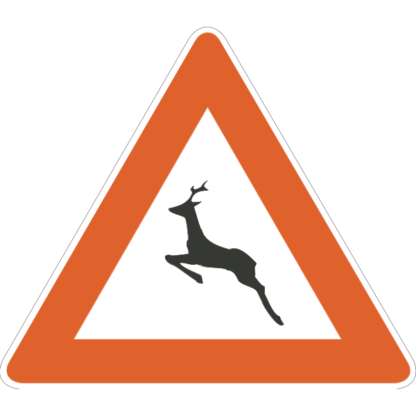 WILD ANIMALS ON THE ROAD SIGN Logo ,Logo , icon , SVG WILD ANIMALS ON THE ROAD SIGN Logo